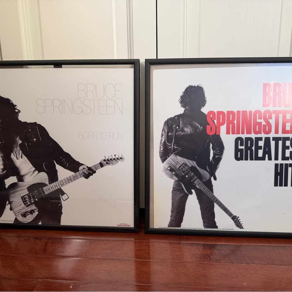 Bruce Springsteen Framed Album Art Set - Black & White with Red Accent